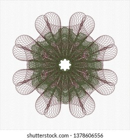 Green and Red abstract linear rosette