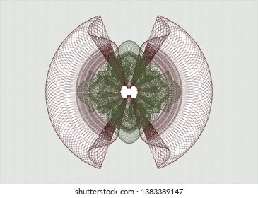 Green and Red abstract linear rosette. Vector Illustration. Detailed.