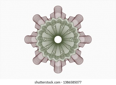 Green and Red abstract linear rosette. Vector Illustration. Detailed.