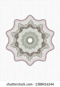 Green and Red abstract linear rosette. Vector Illustration. Detailed.