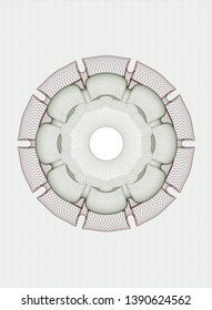 Green and Red abstract linear rosette. Vector Illustration. Detailed.