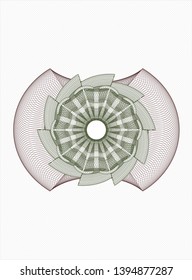Green and Red abstract linear rosette. Vector Illustration. Detailed.