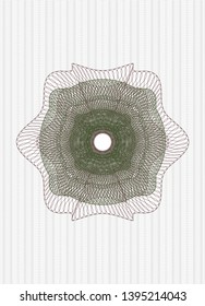 Green and Red abstract linear rosette. Vector Illustration. Detailed.