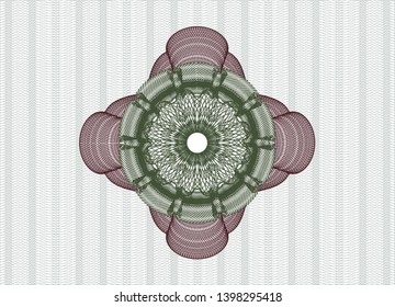 Green and Red abstract linear rosette. Vector Illustration. Detailed.