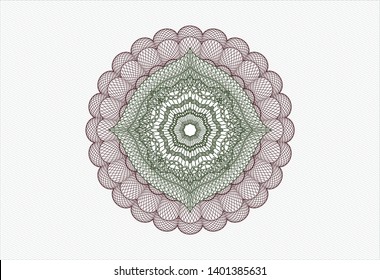 Green and Red abstract linear rosette. Vector Illustration. Detailed.