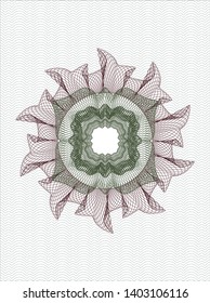 Green and Red abstract linear rosette. Vector Illustration. Detailed.