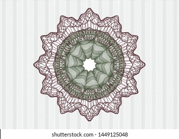 Green and Red abstract linear rosette. Vector Illustration. Detailed.