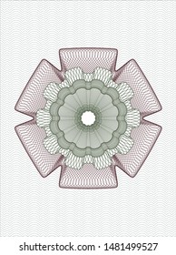 Green and Red abstract linear rosette. Vector Illustration. Detailed.