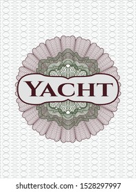 Green and Red abstract linear rosette with text Yacht inside