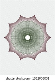 Green and Red abstract linear rosette. Vector Illustration. Detailed.