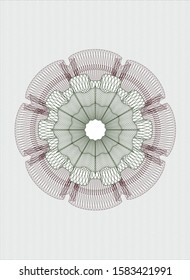 Green and Red abstract linear rosette. Vector Illustration. Detailed.