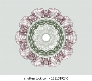 Green and Red abstract linear rosette. Vector Illustration. Detailed.