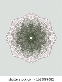 Green and Red abstract linear rosette. Vector Illustration. Detailed.