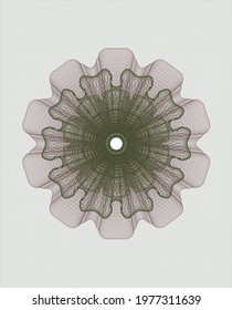 Green and Red abstract linear rosette. Vector Illustration. Detailed. 