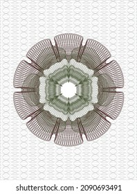 Green and Red abstract linear rosette. Vector Illustration. Detailed. 
