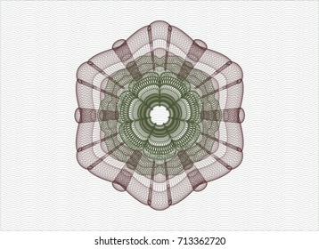 Green and Red abstract linear rosette