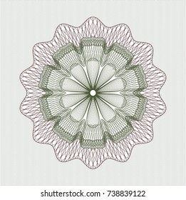 Green and Red abstract linear rosette