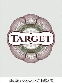 Green and Red abstract linear rosette with text Target inside