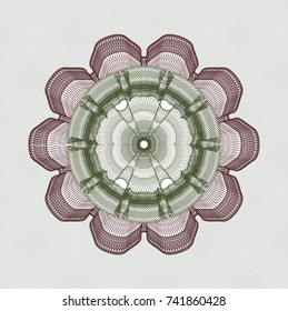 Green and Red abstract linear rosette