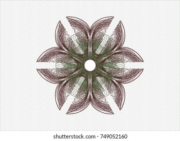 Green and Red abstract linear rosette