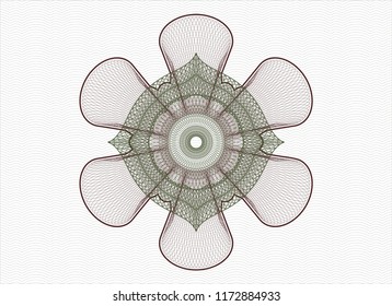 Green and Red abstract rosette