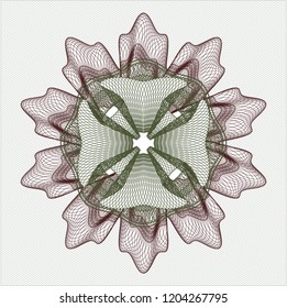Green and Red abstract rosette