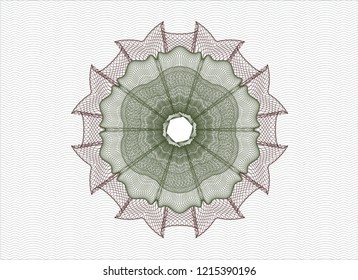 Green and Red abstract rosette