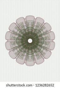 Green and Red abstract rosette