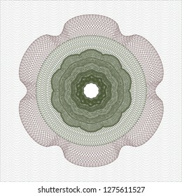 Green and Red abstract rosette