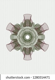 Green and Red abstract rosette