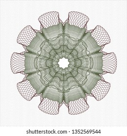 Green and Red abstract rosette