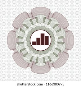 Green and Red abstract rosette with chart icon inside