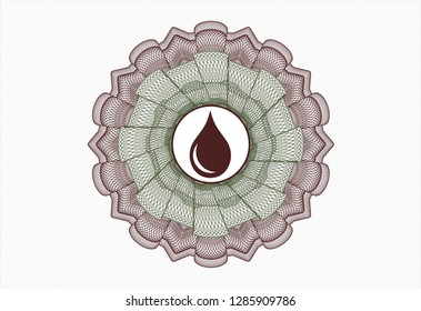 Green and Red abstract rosette with drop icon inside