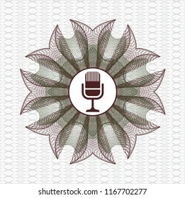Green and Red abstract rosette with microphone icon inside