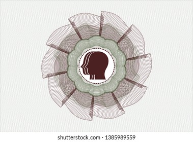 Green and Red abstract rosette with team work icon inside
