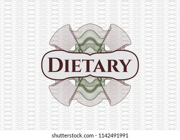Green and Red abstract rosette with text Dietary inside