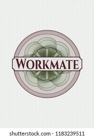 Green and Red abstract rosette with text Workmate inside
