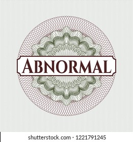 Green and Red abstract rosette with text Abnormal inside