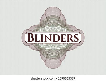 Green and Red abstract rosette with text Blinders inside