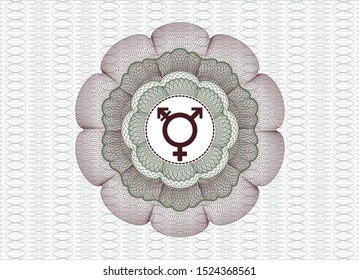 Green and Red abstract rosette with transgender icon inside