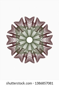 Green and Red abstract rosette. Vector Illustration. Detailed.