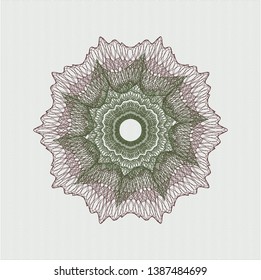 Green and Red abstract rosette. Vector Illustration. Detailed.