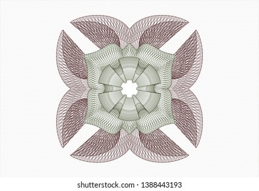 Green and Red abstract rosette. Vector Illustration. Detailed.