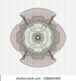 Green and Red abstract rosette. Vector Illustration. Detailed.