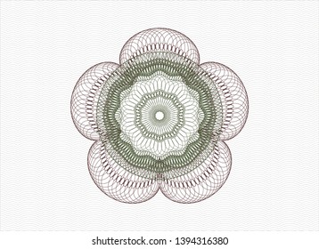 Green and Red abstract rosette. Vector Illustration. Detailed.