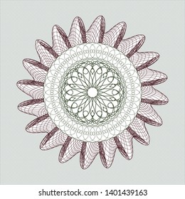 Green and Red abstract rosette. Vector Illustration. Detailed.
