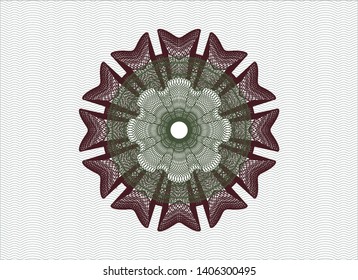 Green and Red abstract rosette. Vector Illustration. Detailed.