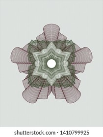 Green and Red abstract rosette. Vector Illustration. Detailed.