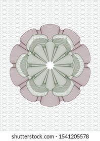 Green and Red abstract rosette. Vector Illustration. Detailed.