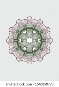 Green and Red abstract rosette. Vector Illustration. Detailed.